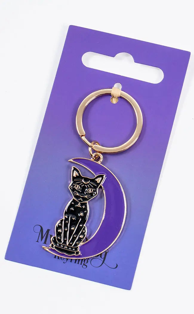 Mystic Cat Keychain-Gothic Accessories-Tragic Beautiful
