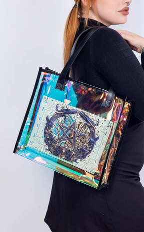 Mystic Lilac Holo Shopping Bag-Gothic Gifts-Tragic Beautiful
