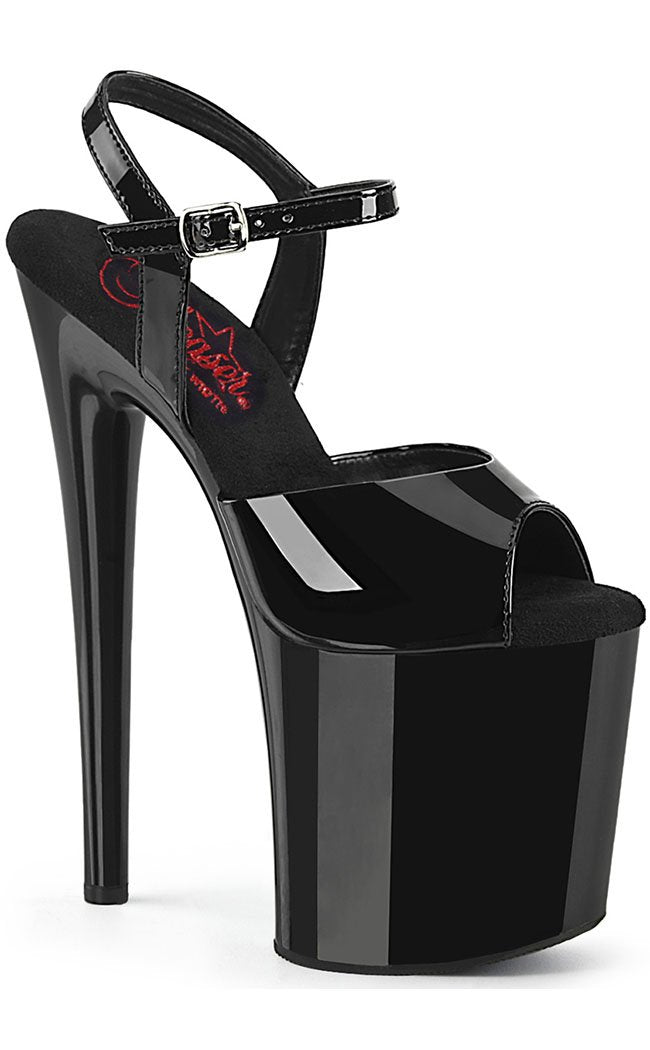 NAUGHTY-809 Black Patent Heels-Pleaser-Tragic Beautiful