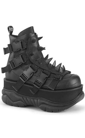 NEPTUNE-68 Black Vegan Leather Platform Sneaker Boots-Demonia-Tragic Beautiful