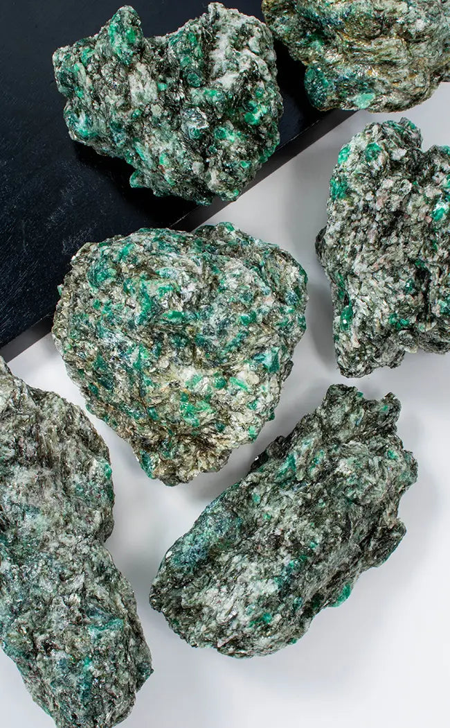 Natural Emeralds In Matrix-Crystals-Tragic Beautiful