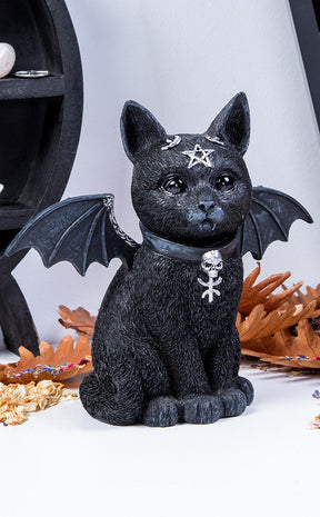 Necromancer Cat Statue-Gothic Gifts-Tragic Beautiful