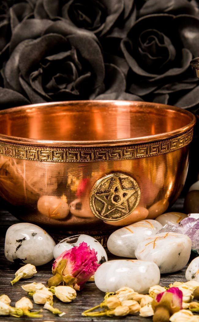 Pentacle Copper Altar Bowl-TB-Tragic Beautiful