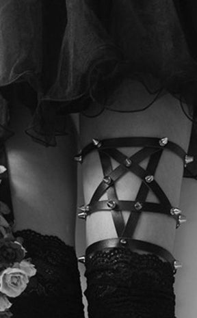 Pentagram Leg Harness-Cold Black Heart-Tragic Beautiful