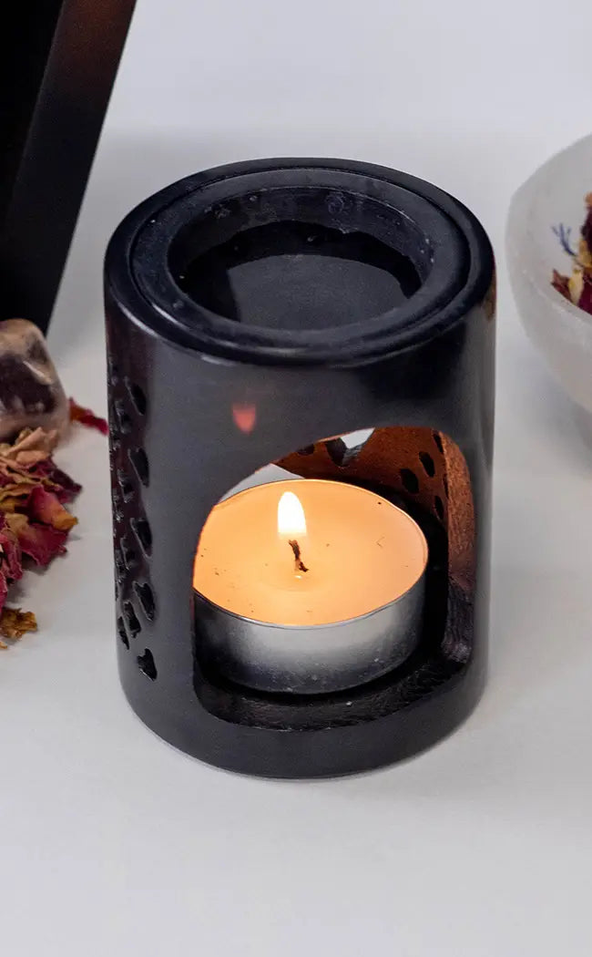 Pentagram Soapstone Oil Burner-Gothic Gifts-Tragic Beautiful