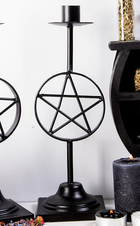 Pentagram Taper Candle Holder-Incense-Tragic Beautiful