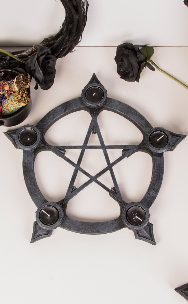 Pentagram Tealight Centrepiece-Nemesis Now-Tragic Beautiful