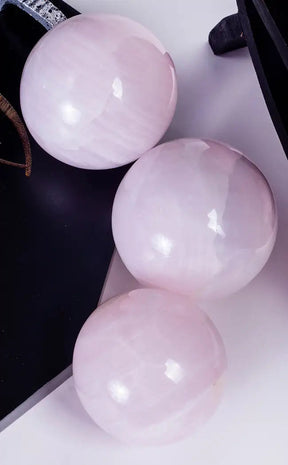 Pink Calcite Mangano Crystal Sphere-Crystals-Tragic Beautiful