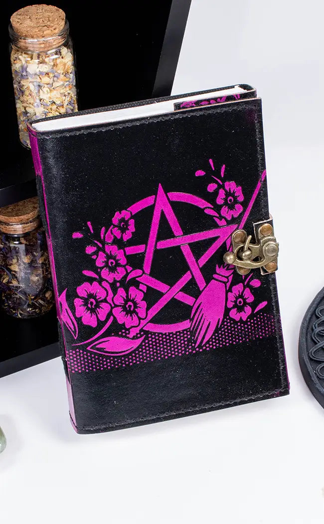 Pink Pentacle Leather Journal