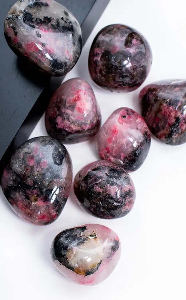 Premium Opaque Pink Rhodonite Tumbles | XL-Tumble Stones-Tragic Beautiful