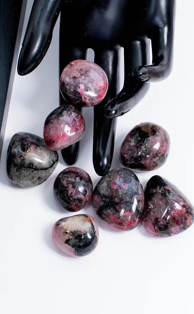 Premium Opaque Pink Rhodonite Tumbles | XL-Tumble Stones-Tragic Beautiful