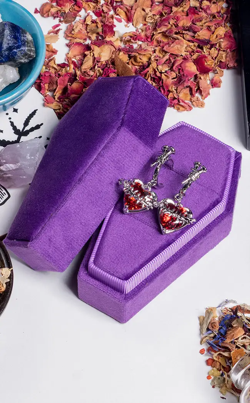 Purple Entombed Velvet Ring Casket-The Haunted Mansion-Tragic Beautiful