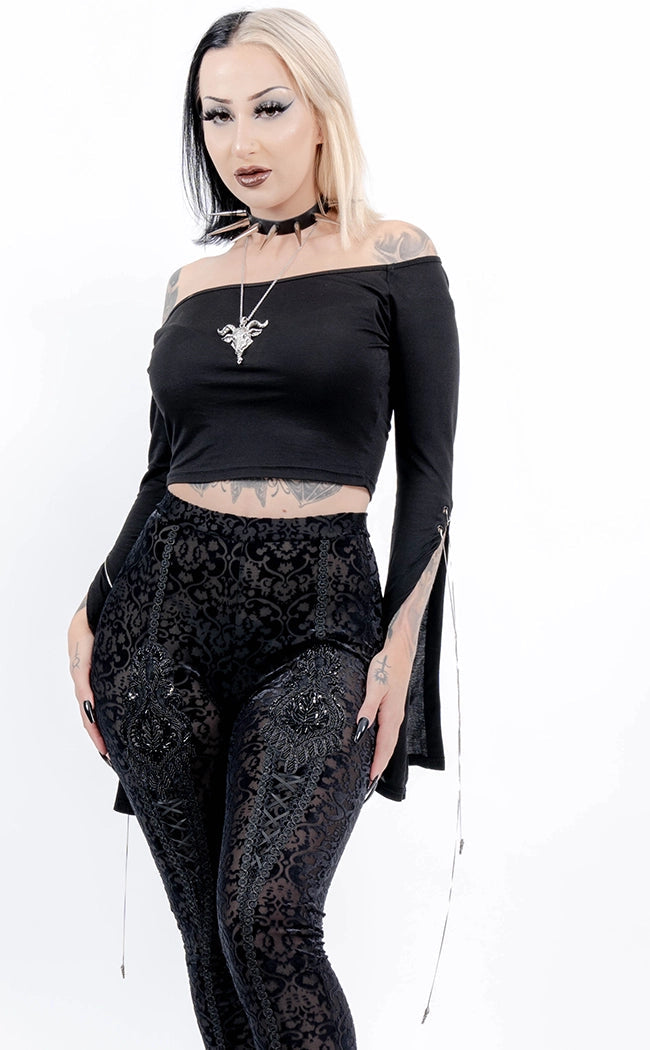 Quaintrelle Off Shoulder Crop Top-Punk Rave-Tragic Beautiful