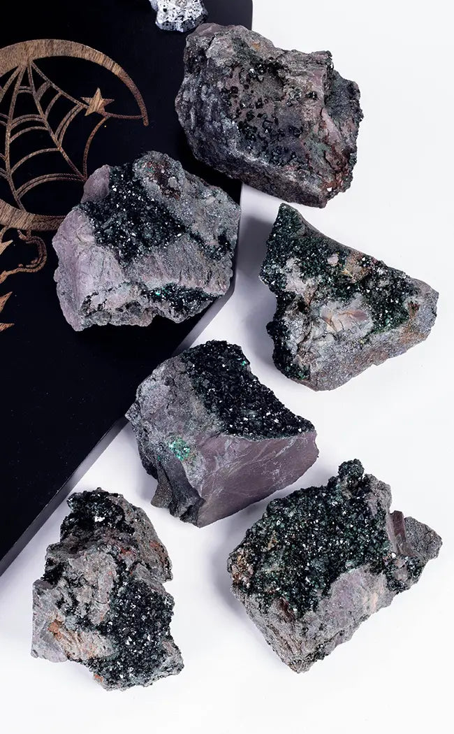 RARE Libethenite Cluster on Matrix #2 | Exceptional-Crystals-Tragic Beautiful