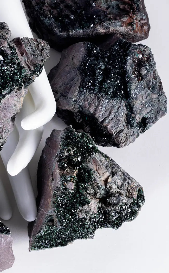 RARE Libethenite Cluster on Matrix #3 | Exceptional-Crystals-Tragic Beautiful