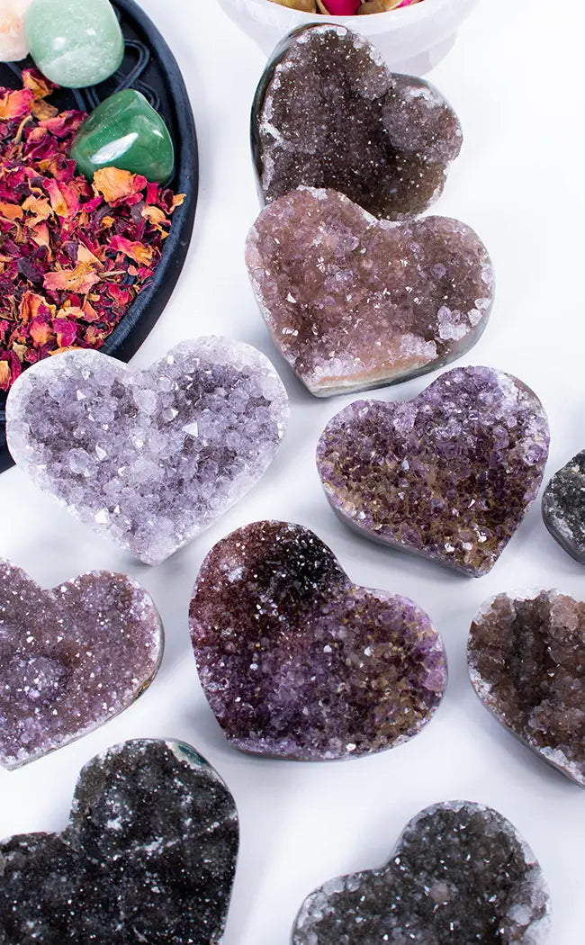 Rainbow Amethyst Hearts | Rare-Crystals-Tragic Beautiful