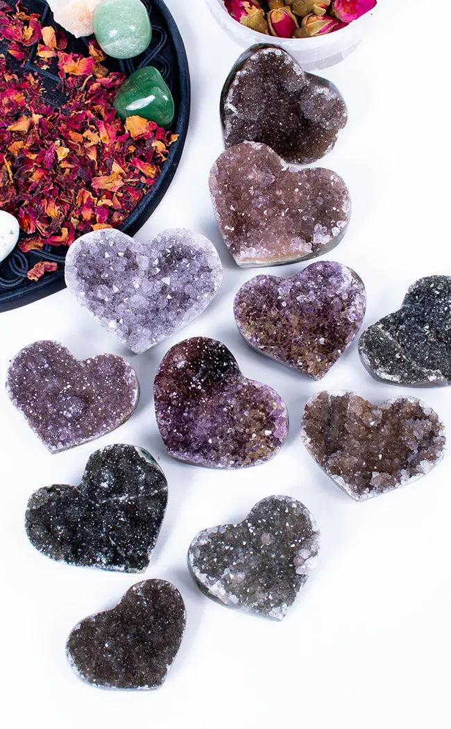 Rainbow Amethyst Hearts | Rare-Crystals-Tragic Beautiful