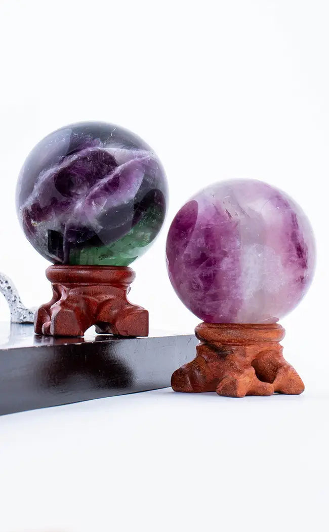 Rainbow Fluorite Crystal Ball Spheres | Deep Purple