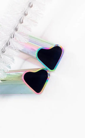 Rainbow Hearts 3 Piece Reusable Straw Set-The Haunted Mansion-Tragic Beautiful