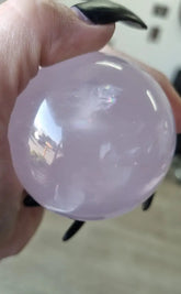 Rare Gemmy Lavender Rose Quartz Spheres-Crystals-Tragic Beautiful