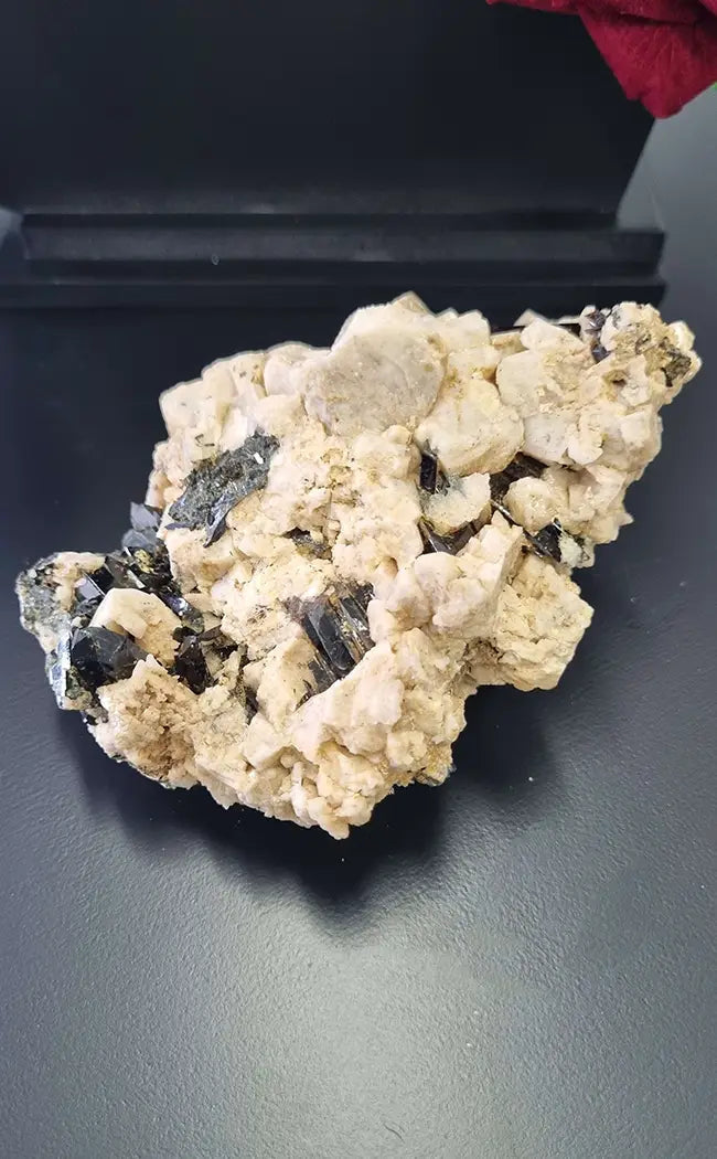 Rare Natural Aegirine & Orthoclase Specimen with Smoky Quartz-Crystals-Tragic Beautiful
