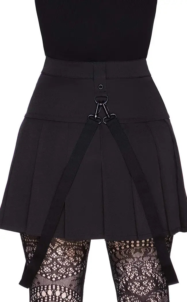 Ravi Pleated Black Skirt