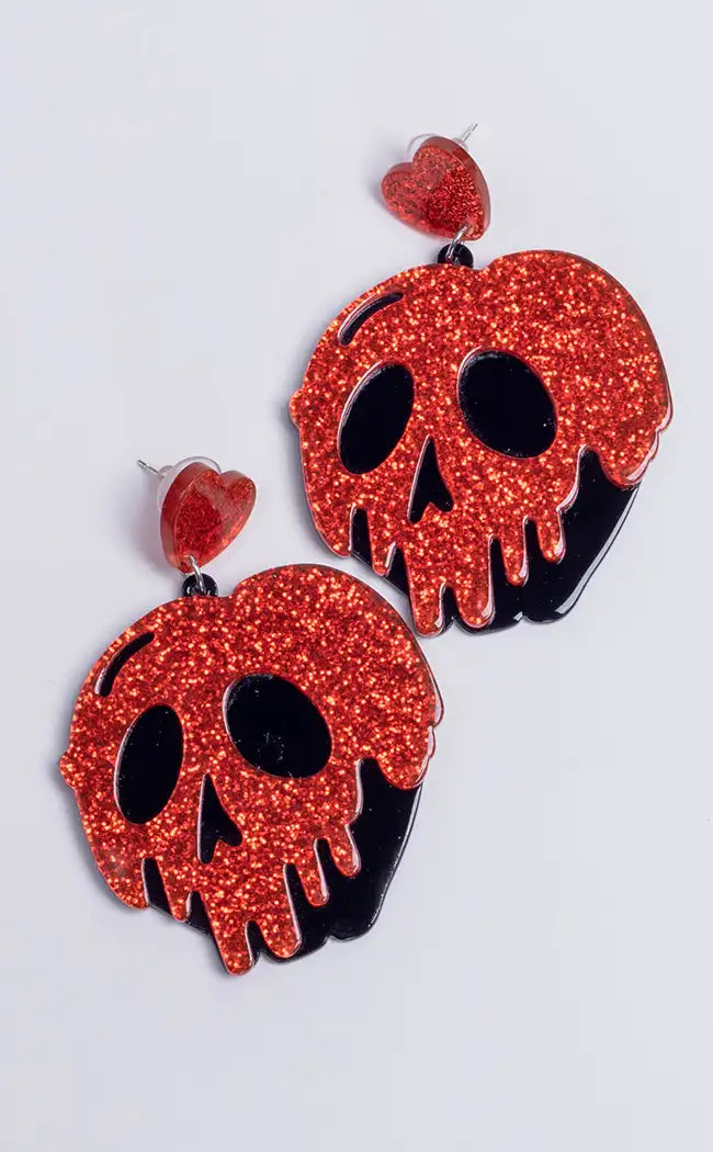 Red Delicious Skull Earrings-Burn Book Inc-Tragic Beautiful
