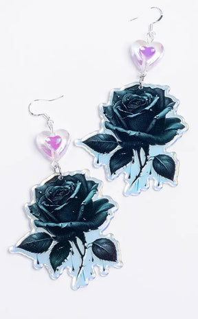 Rose Noir Earrings-Drop Dead Gorgeous-Tragic Beautiful