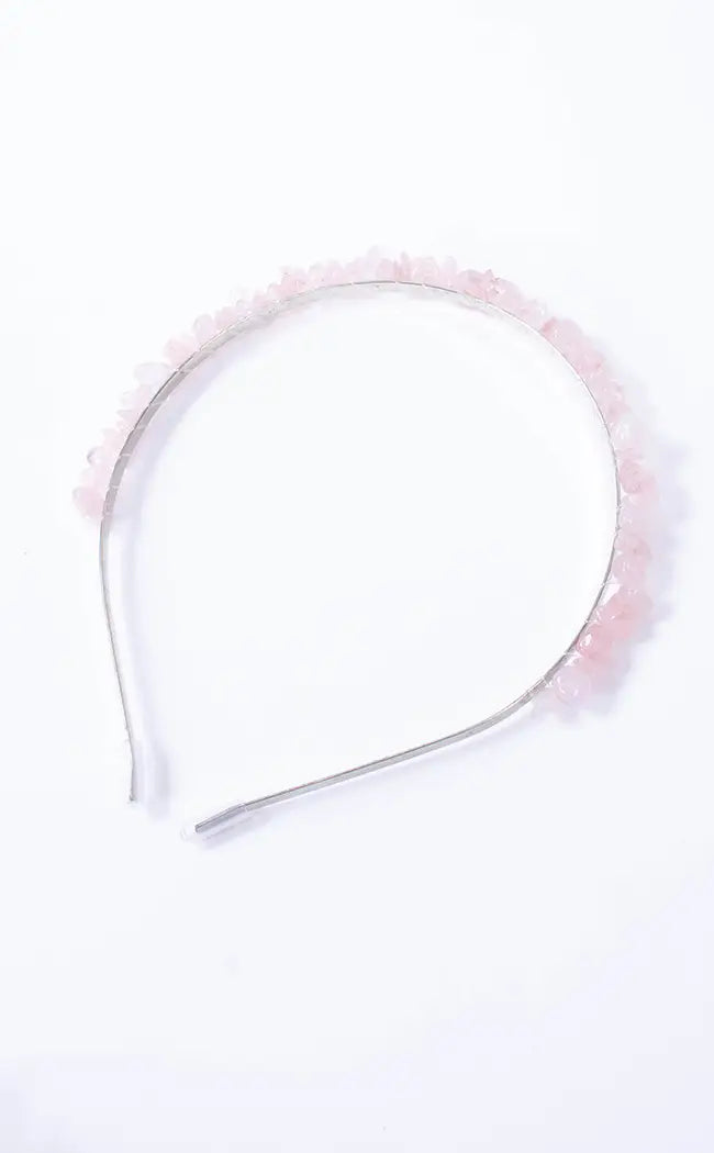Rose Quartz Crystal Headband-Gothic Accessories-Tragic Beautiful