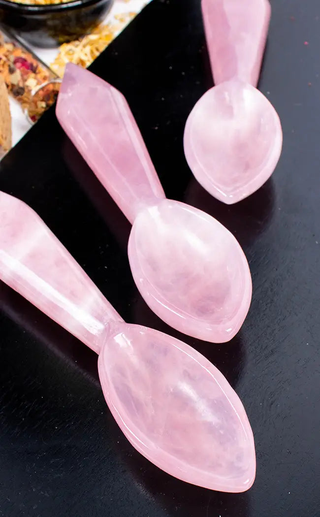 Rose Quartz Crystal Spoon