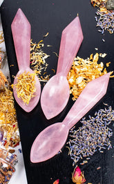 Rose Quartz Crystal Spoon-Crystals-Tragic Beautiful