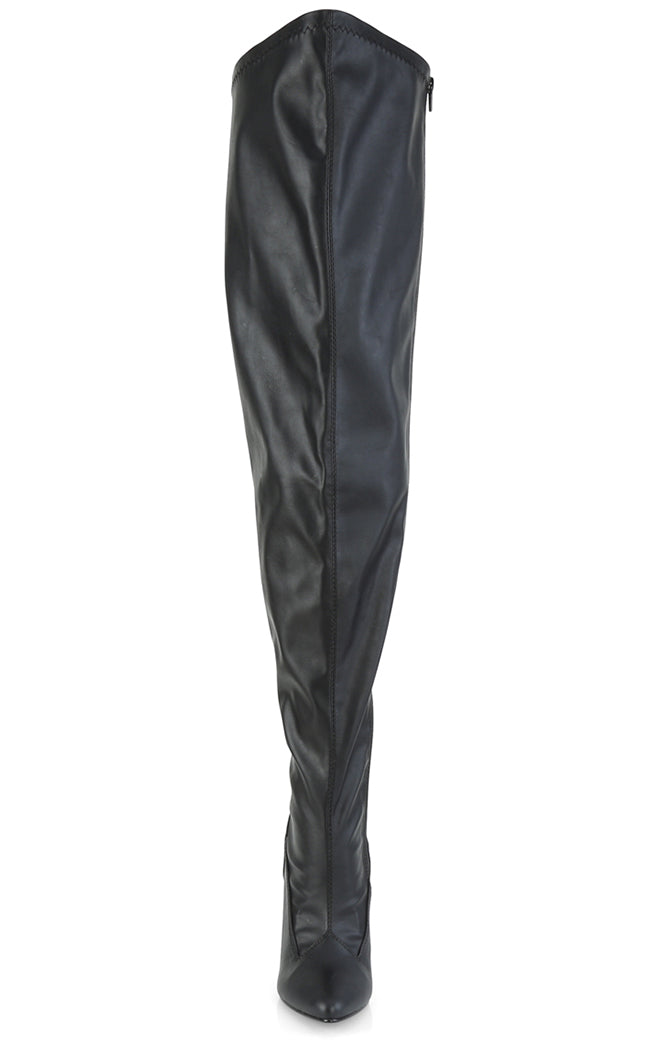 SEDUCE-3000WC Black Matte Thigh High Boots | Wide Calf-Pleaser-Tragic Beautiful