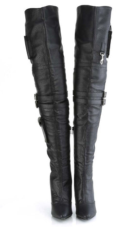 SEDUCE-3019 Black Matte Thigh High Boots-Pleaser-Tragic Beautiful