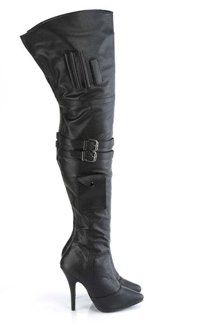 SEDUCE-3019 Black Matte Thigh High Boots-Pleaser-Tragic Beautiful