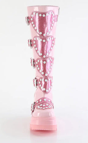 SHAKER-210 Baby Pink Platform Knee High Boots-Demonia-Tragic Beautiful