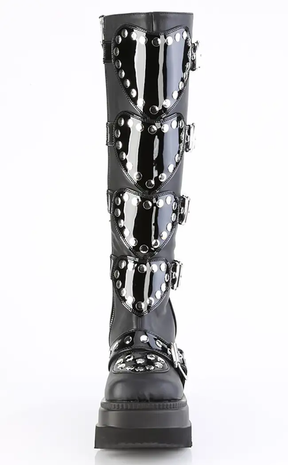 SHAKER-210 Black Platform Knee High Boots-Demonia-Tragic Beautiful