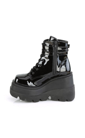 SHAKER-52 Black Patent Boots-Demonia-Tragic Beautiful
