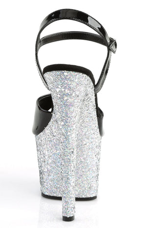 SKY-309LG Silver Multi Glitter Heels-Pleaser-Tragic Beautiful