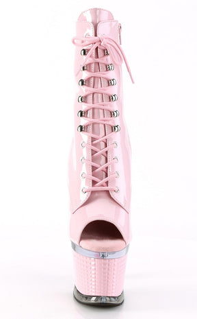 SPECTATOR-1021 Pink Patent Ankle Boots-Pleaser-Tragic Beautiful