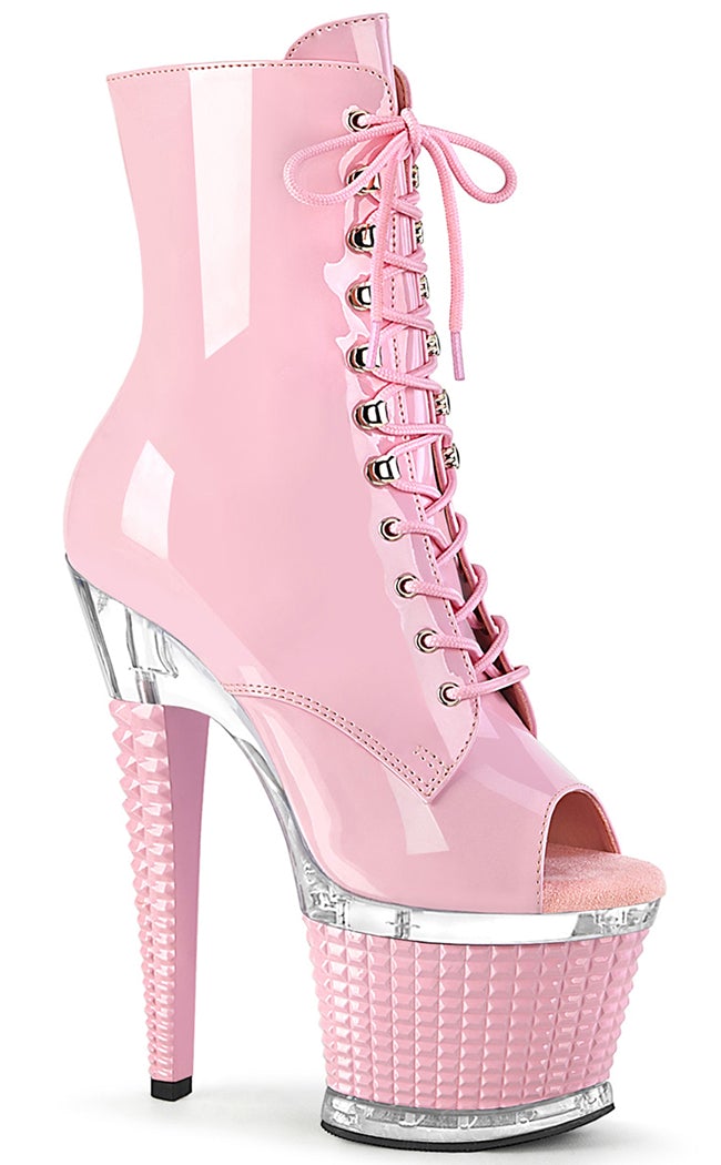 SPECTATOR-1021 Pink Patent Ankle Boots-Pleaser-Tragic Beautiful