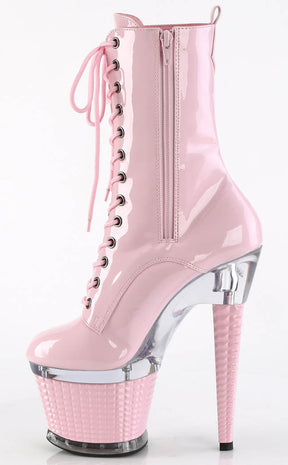 SPECTATOR-1040 Baby Pink Patent/Clear Ankle Boots-Pleaser-Tragic Beautiful