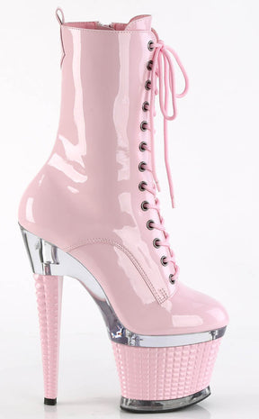 SPECTATOR-1040 Baby Pink Patent/Clear Ankle Boots-Pleaser-Tragic Beautiful