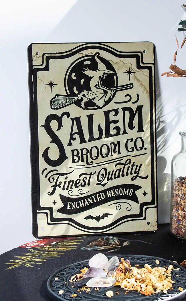 Salem Broom Co. Tin Sign-Drop Dead Gorgeous-Tragic Beautiful