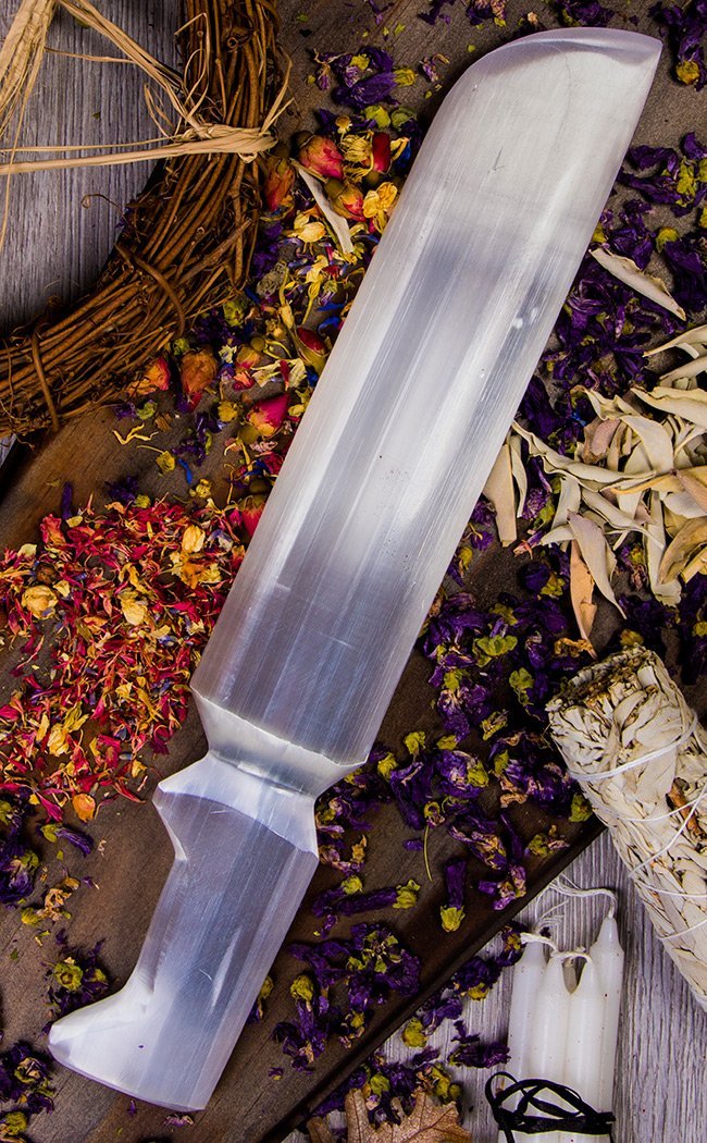 Selenite Athame Dagger-Crystals-Tragic Beautiful