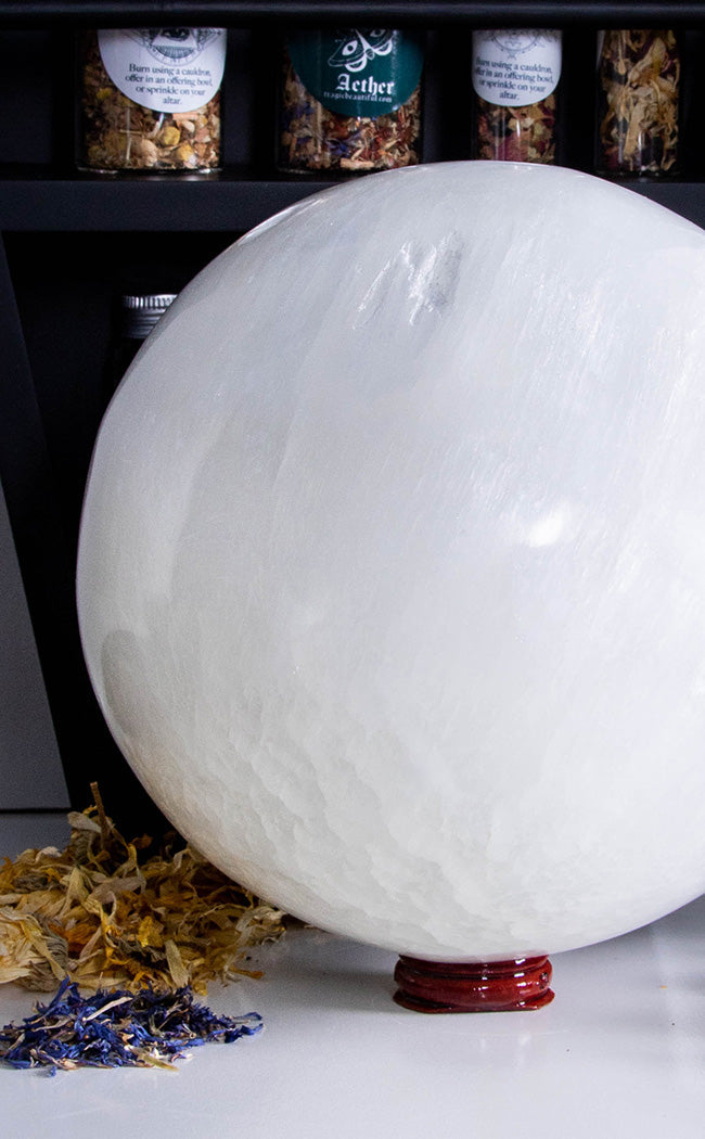 Selenite Sphere | 15cm-Crystals-Tragic Beautiful