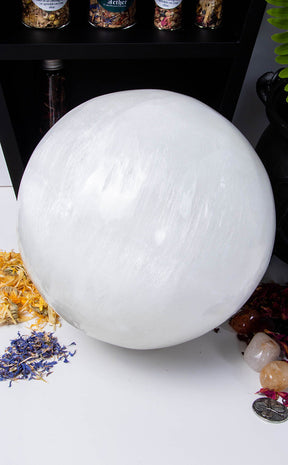 Selenite Sphere | 15cm-Crystals-Tragic Beautiful