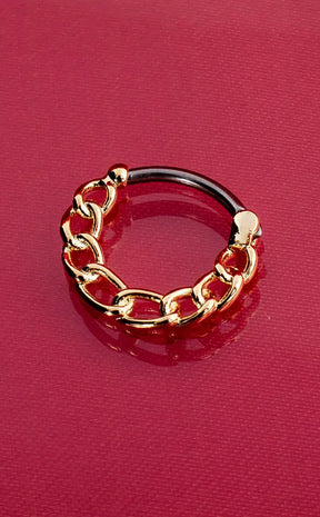 Gold Manacle Chain Septum Ring for Body Piercing Jewellery