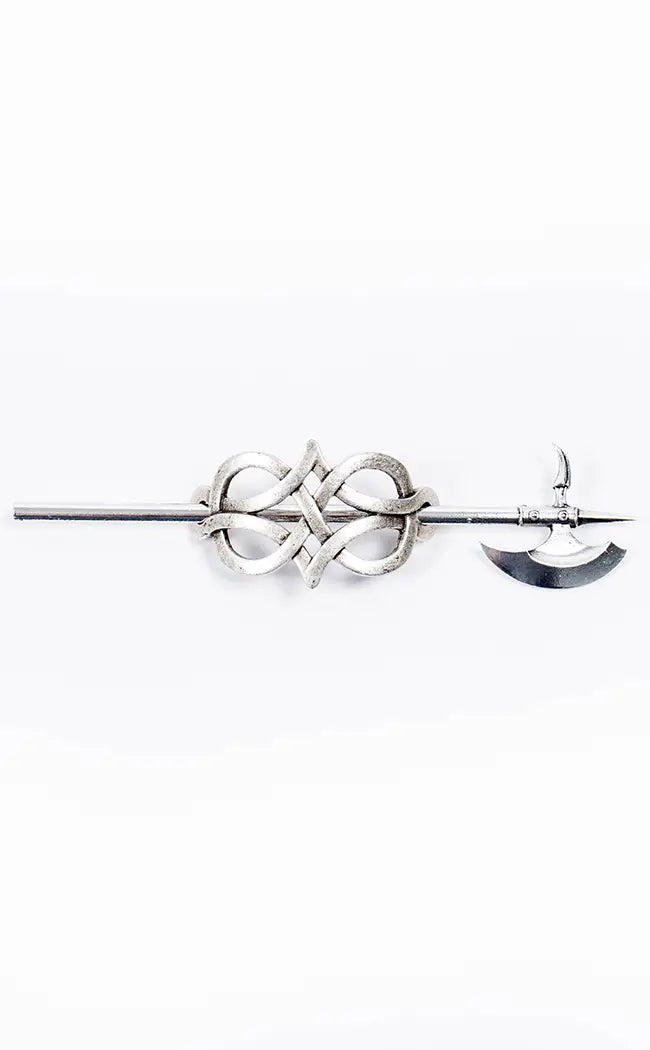 Shield & Axe Hair Stick-Gothic Accessories-Tragic Beautiful