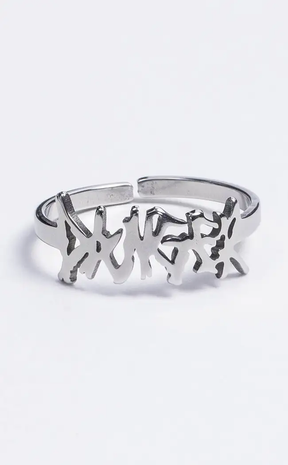 Silver Danger Ring-Gothic Jewellery-Tragic Beautiful