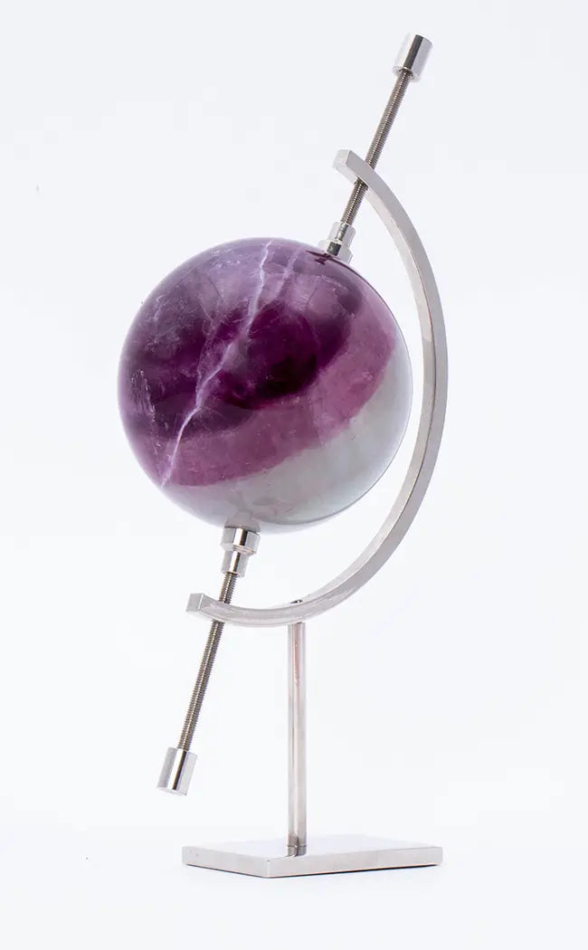 Silver Globe Crystal Ball Stand